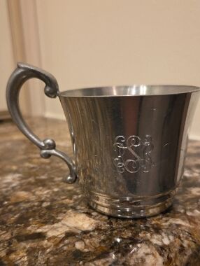 Engraved Pewter Child's Cup 'PSR'